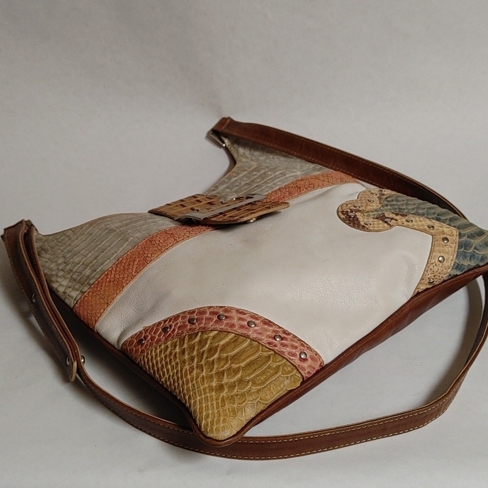 Vintage TOUS Flat Cross Shoulder Cobra & Crocodile Embossed Bag - Picture 6 of 15